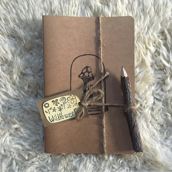 Wildflower Co. Other - Wildflower Co. Mushroom Notebook W/ Wooden Pencil